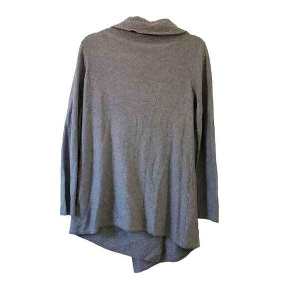 Soft Surroundings Miranda Wrap Cardigan Sweater Small Gray Wool Blend Envelope - Picture 7 of 10